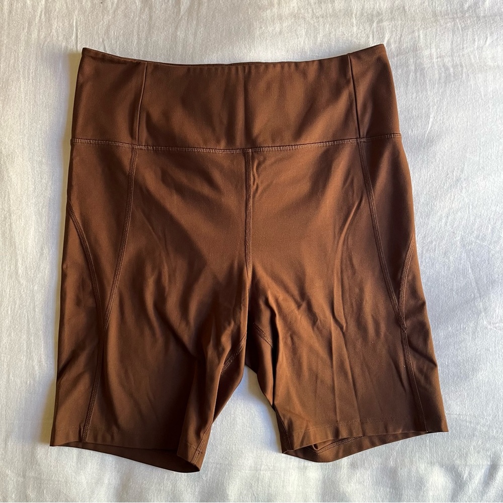 Girlfriend Collective Chocolate Brown Biker Shorts